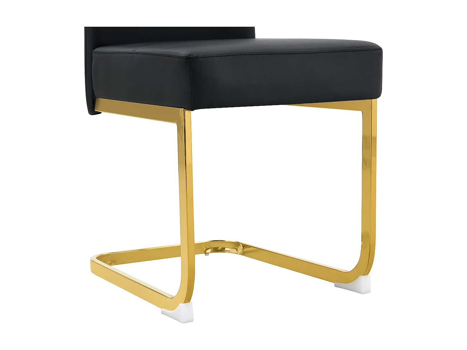 Lot de 2 chaises de salle à manger noire en PU et métal