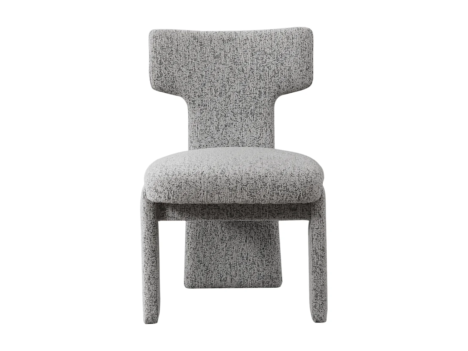Lot de 2 chaises en chenille avec pieds en hévéa - Blanc et noir