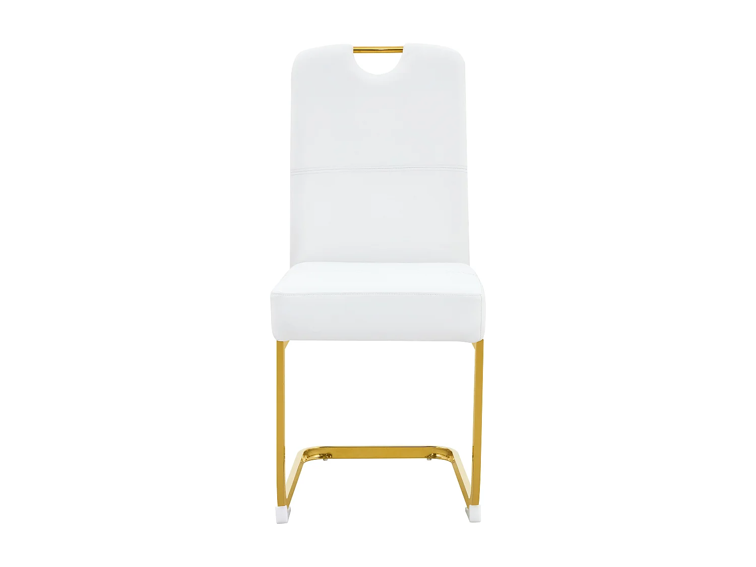 Lot de 2 chaises de salle à manger blanche en PU et métal