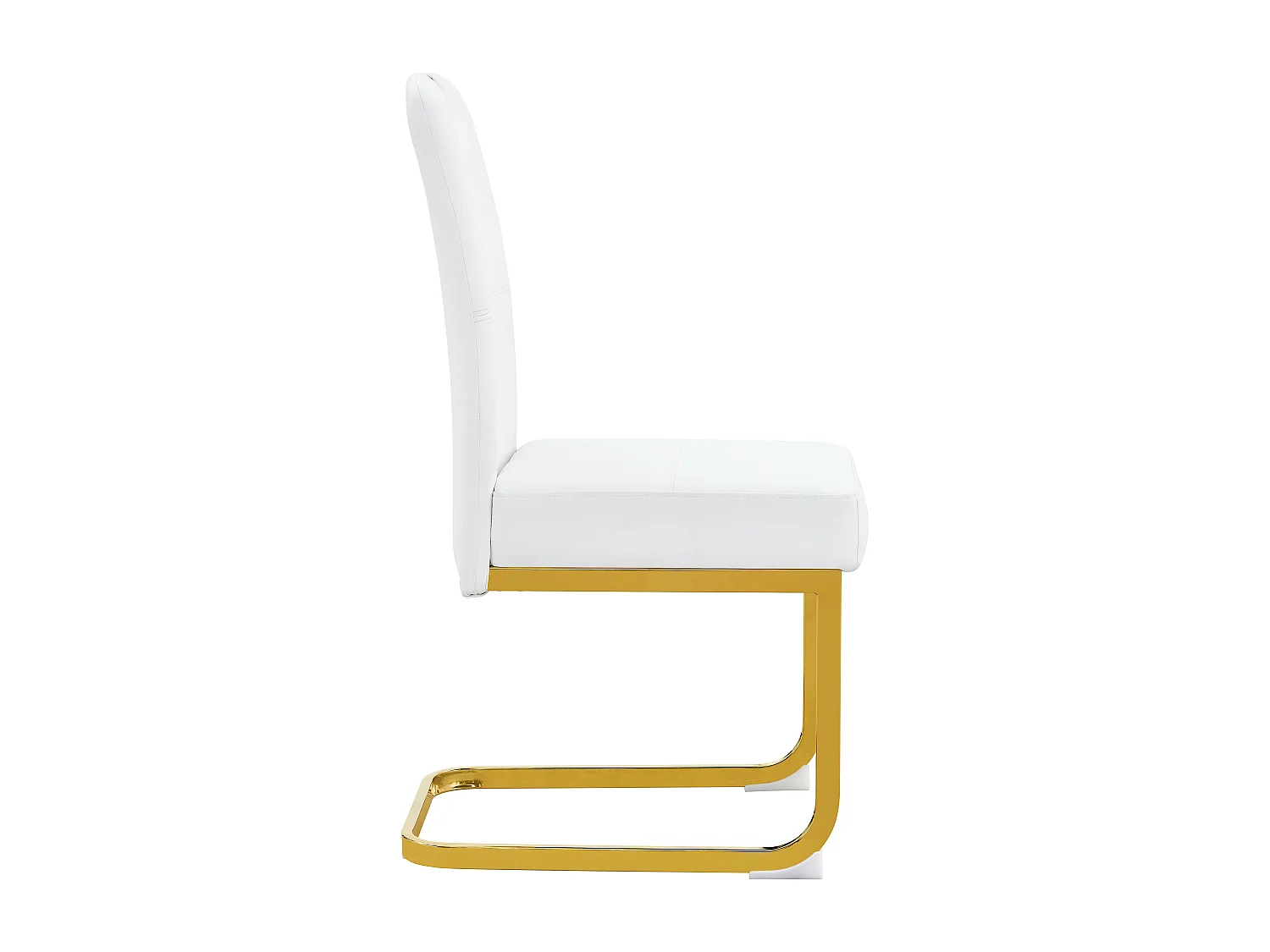 Lot de 2 chaises de salle à manger blanche en PU et métal