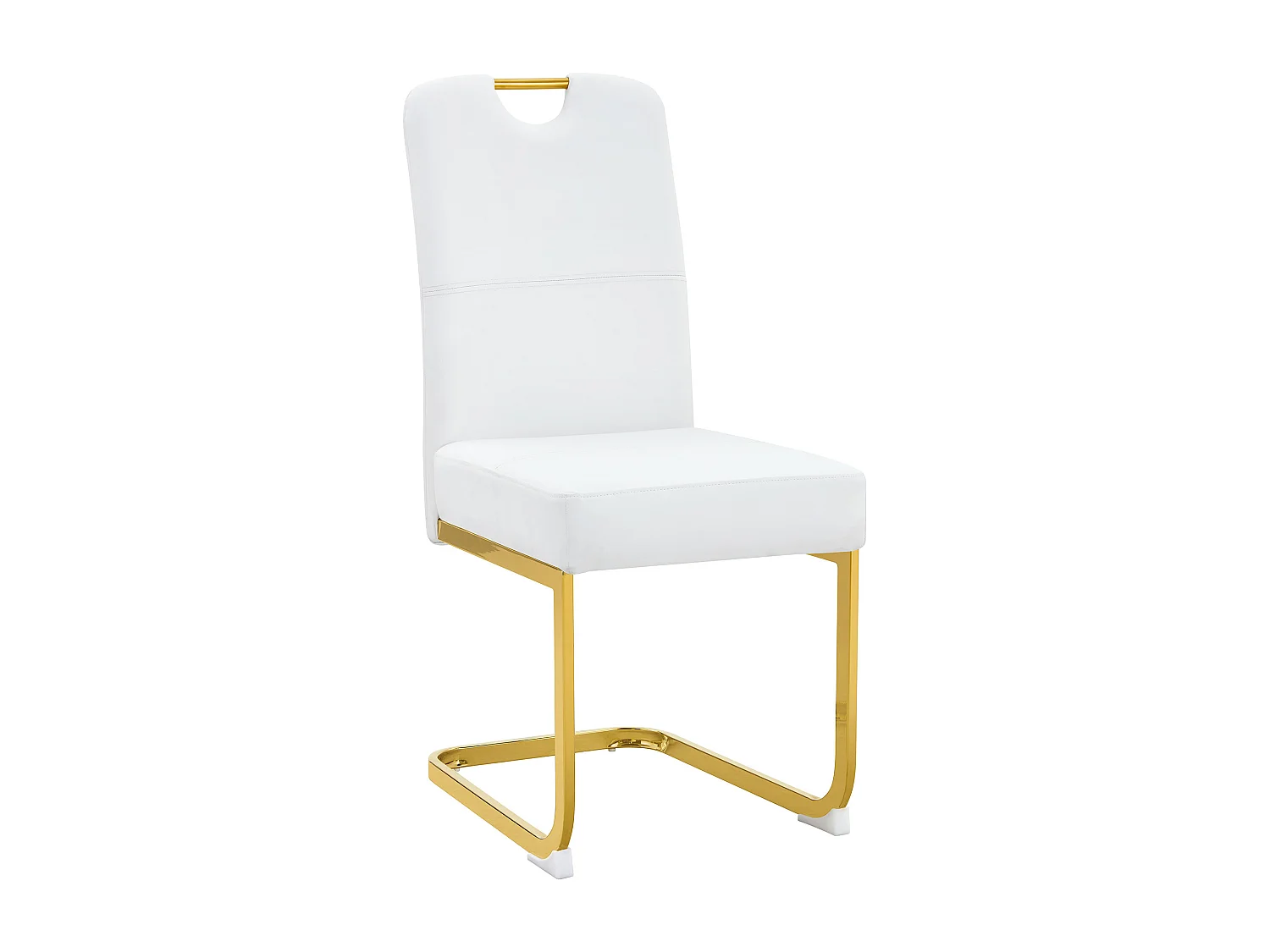 Lot de 2 chaises de salle à manger blanche en PU et métal