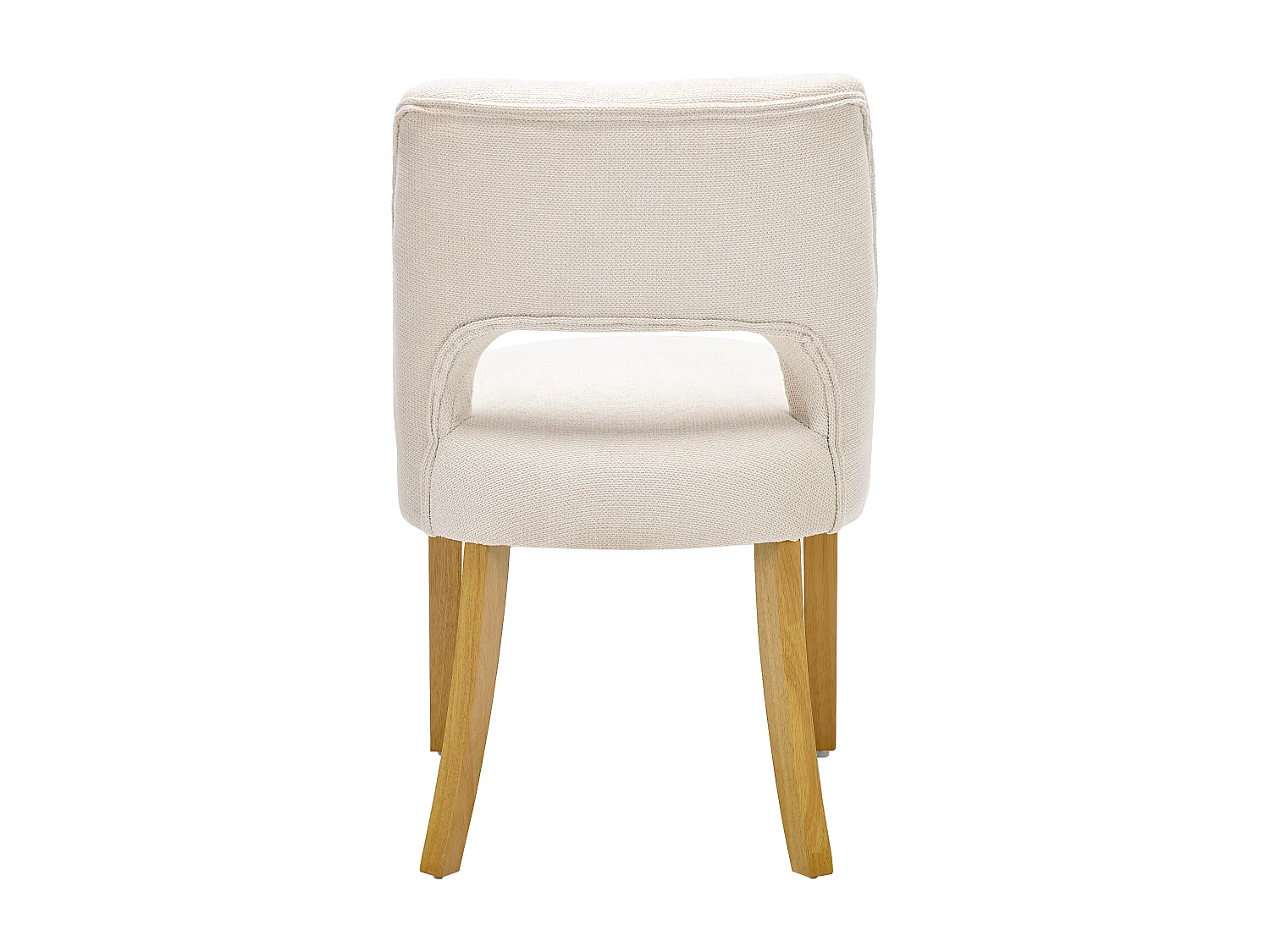 Set van 6 moderne eetkamerstoelen - Comfortabel en ademend - Linnen stof - Poten van massief hout - Beige