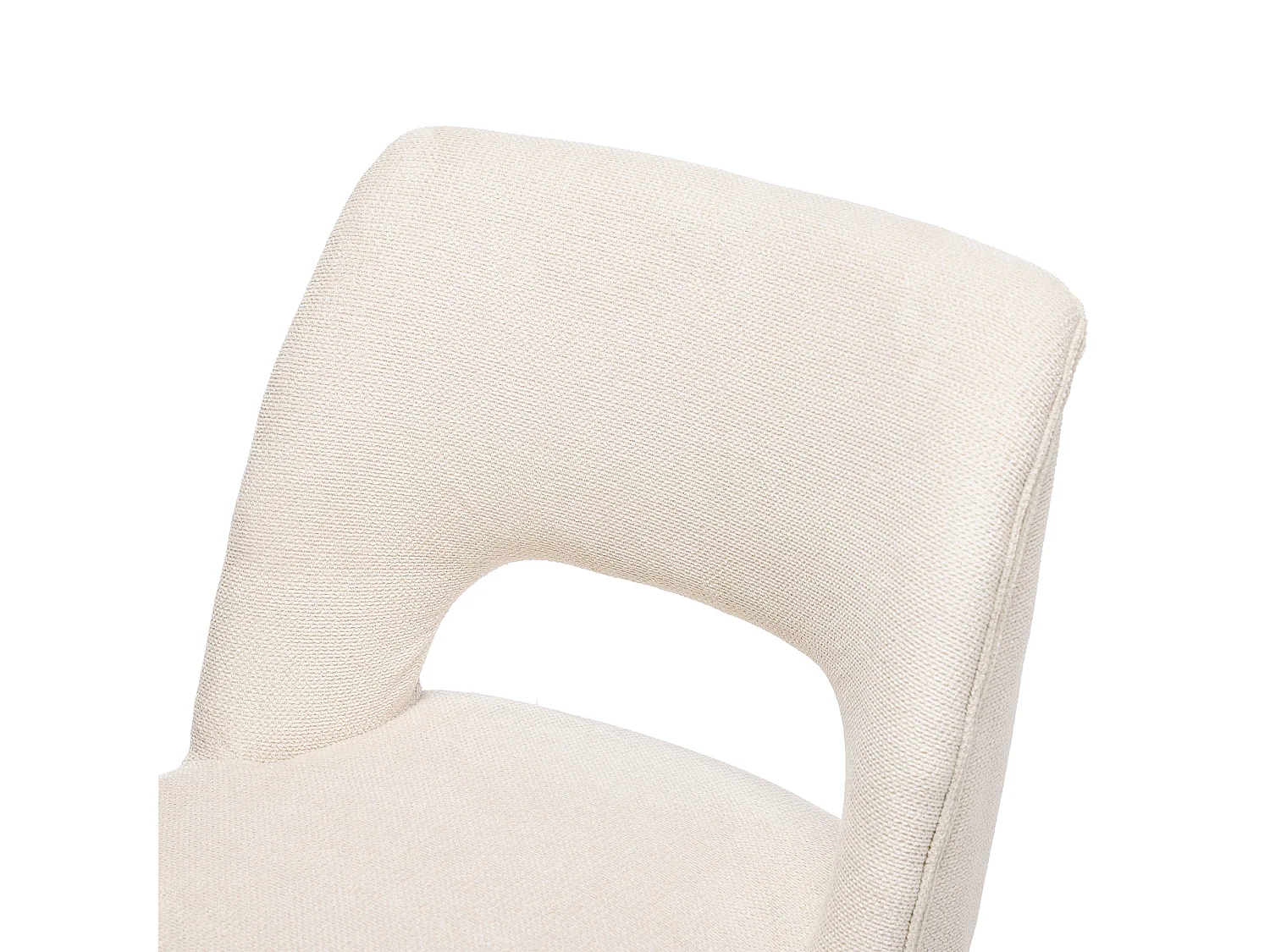 Set van 6 moderne eetkamerstoelen - Comfortabel en ademend - Linnen stof - Poten van massief hout - Beige