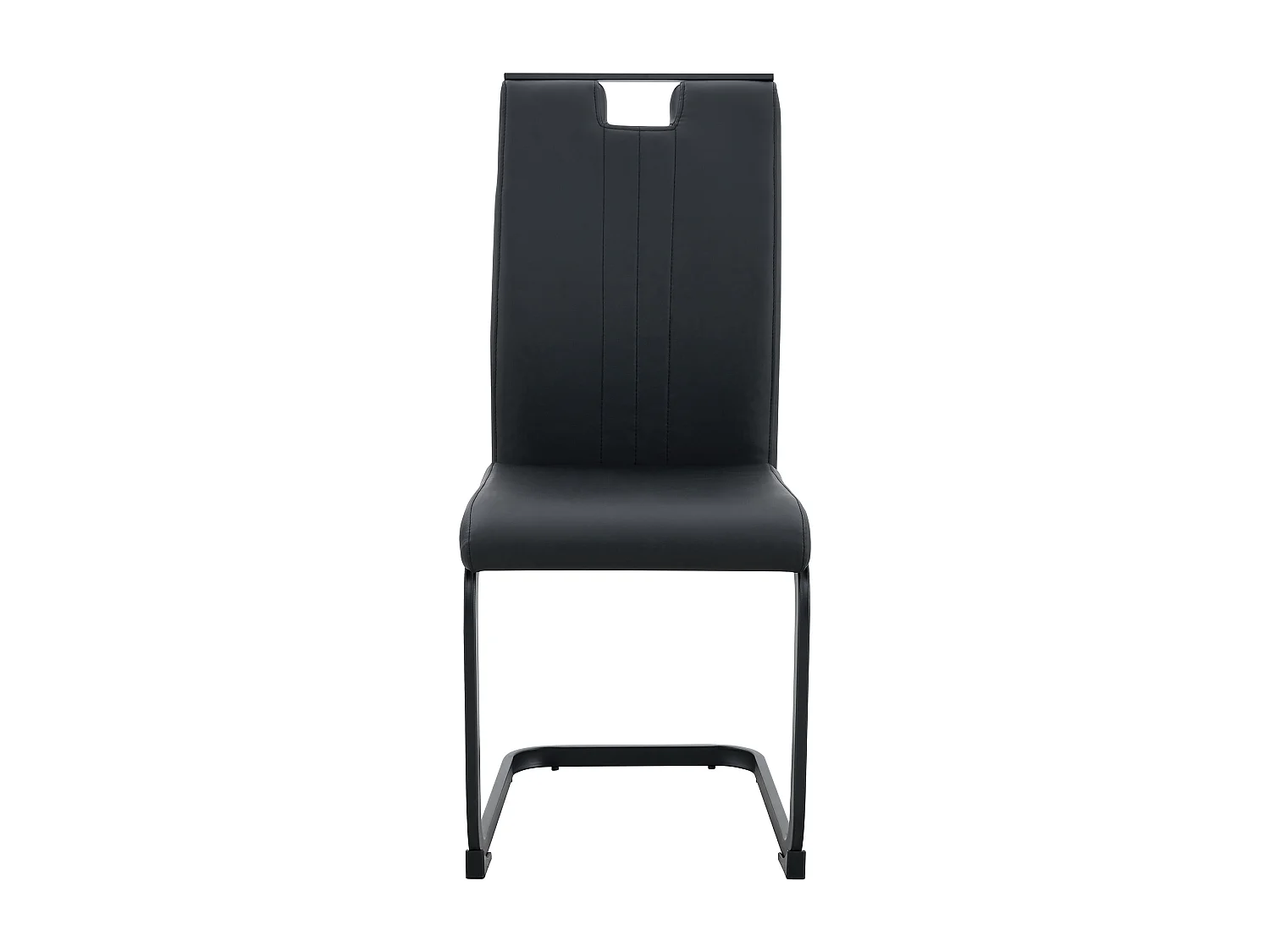 Set di 2 sedie in similpelle PU e struttura in metallo - Nero