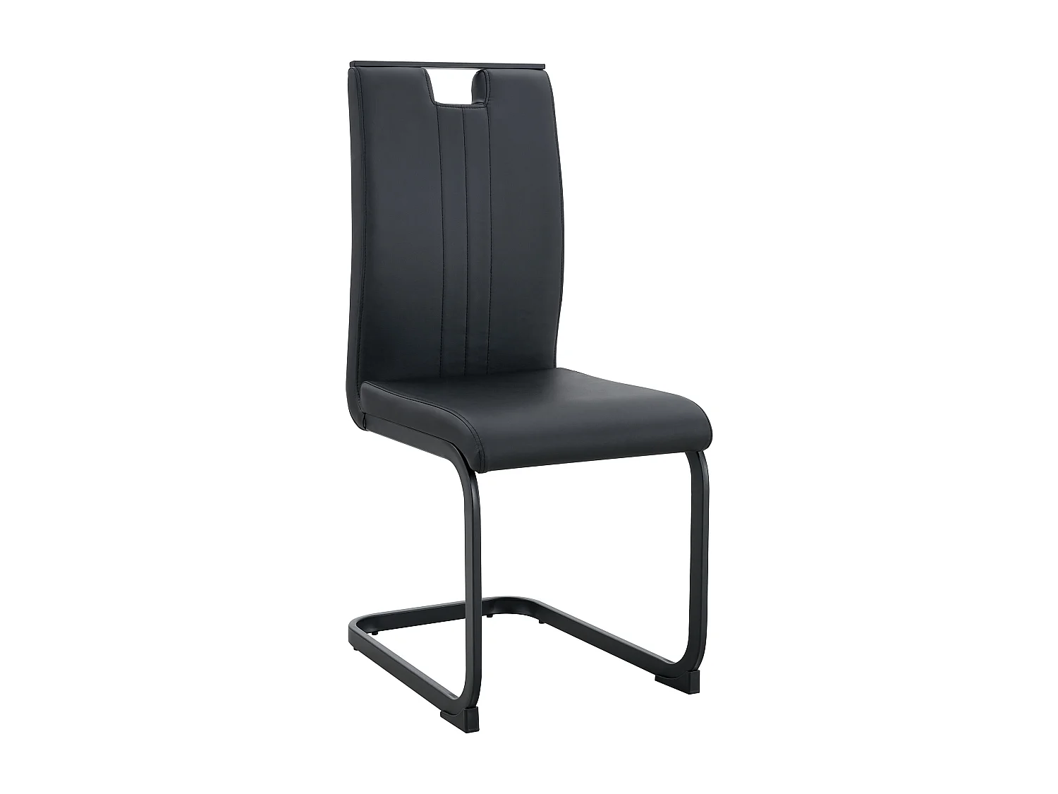 Set di 2 sedie in similpelle PU e struttura in metallo - Nero
