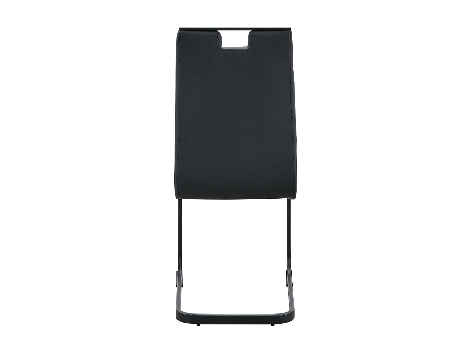 Set di 2 sedie in similpelle PU e struttura in metallo - Nero