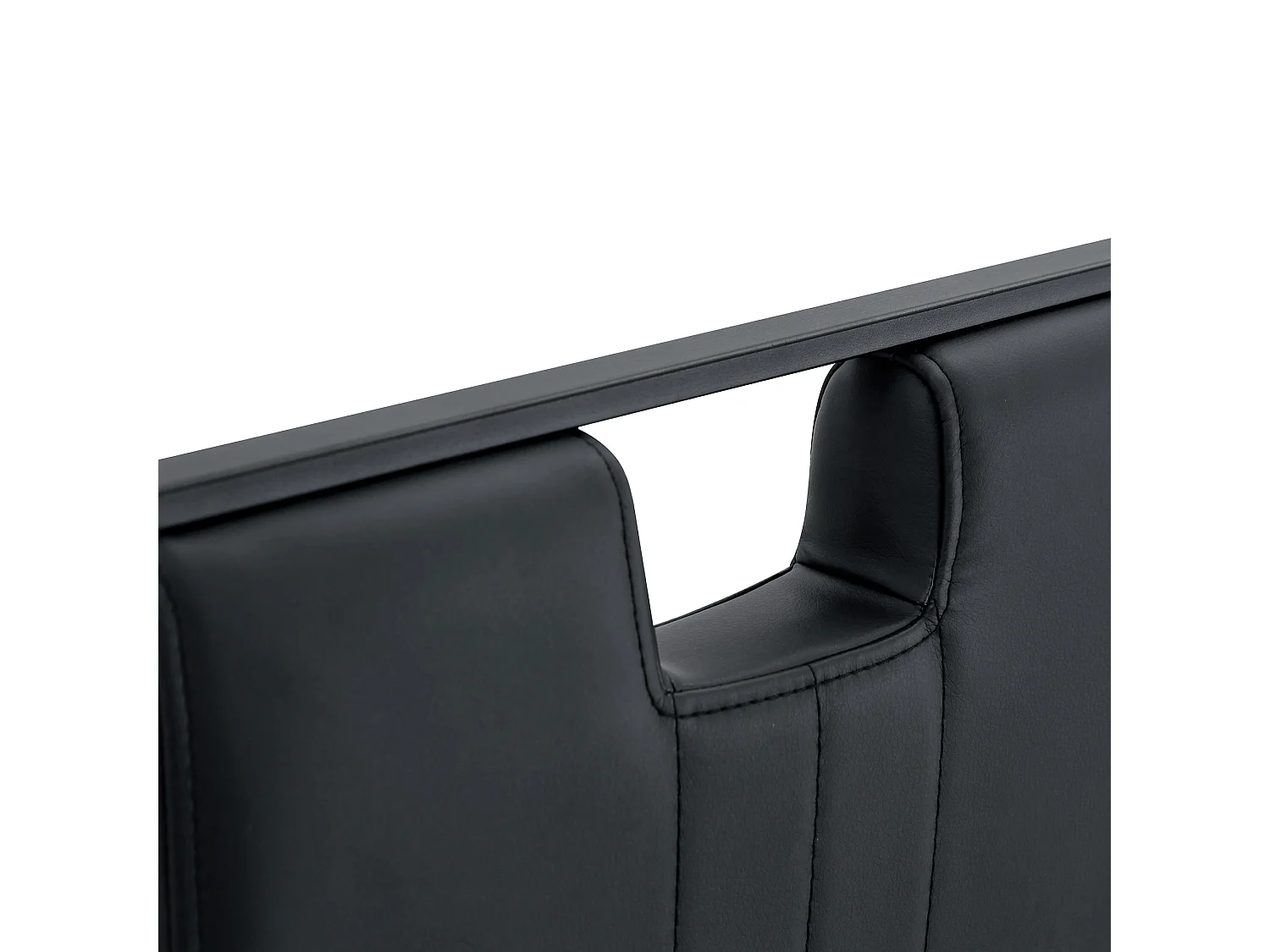 Set di 2 sedie in similpelle PU e struttura in metallo - Nero