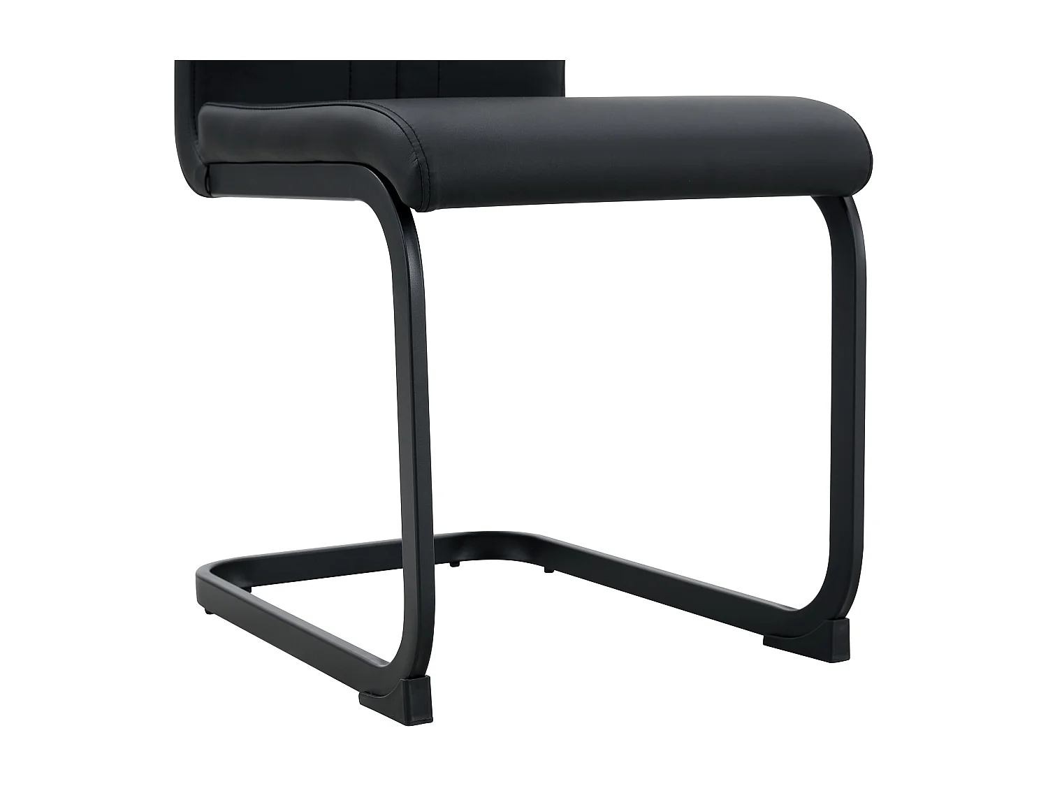 Set di 2 sedie in similpelle PU e struttura in metallo - Nero
