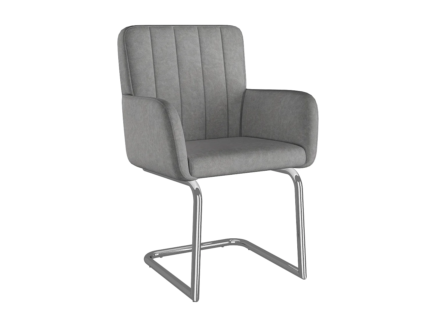 Lot de 6 chaises de salle à manger - 56 x 57 x 86 cm - fauteuil rembourré - pieds en métal - cuir PU - gris
