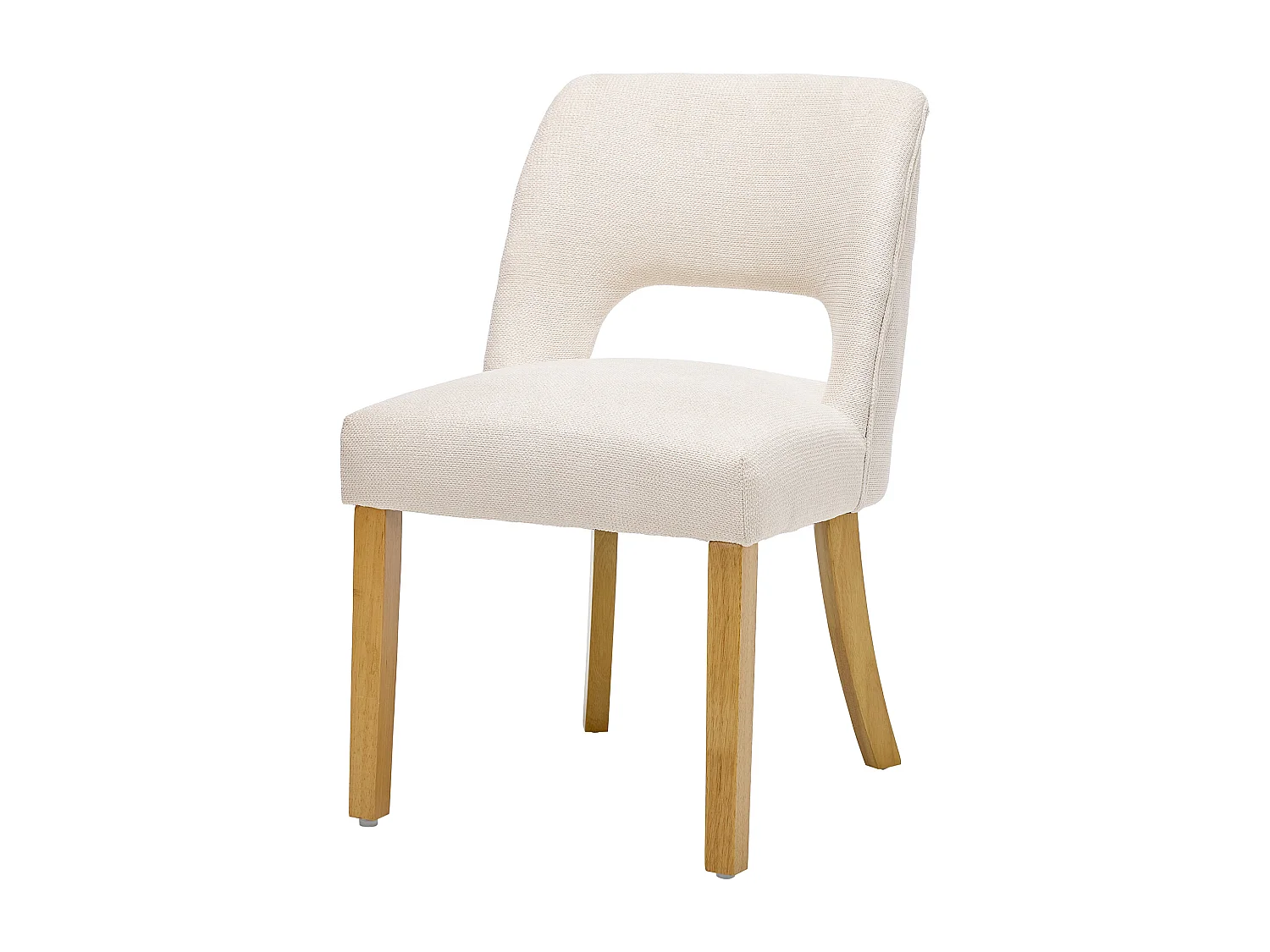 Set van 4 moderne eetkamerstoelen - Comfortabel en ademend - Linnen stof - Poten van massief hout - Beige