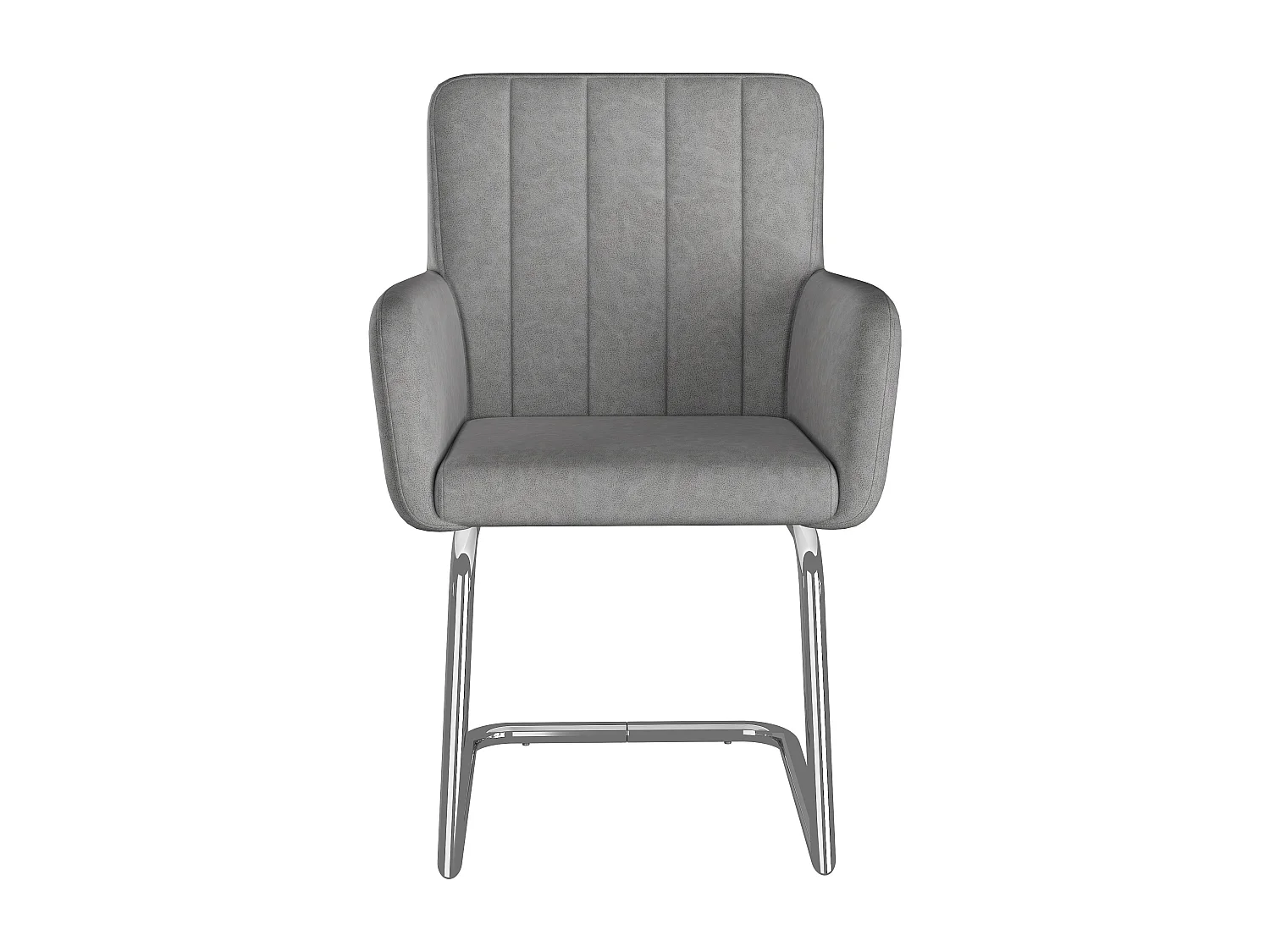 Lot de 4 chaises de salle à manger - 56 x 57 x 86 cm - fauteuil rembourré - pieds en métal - cuir PU - gris