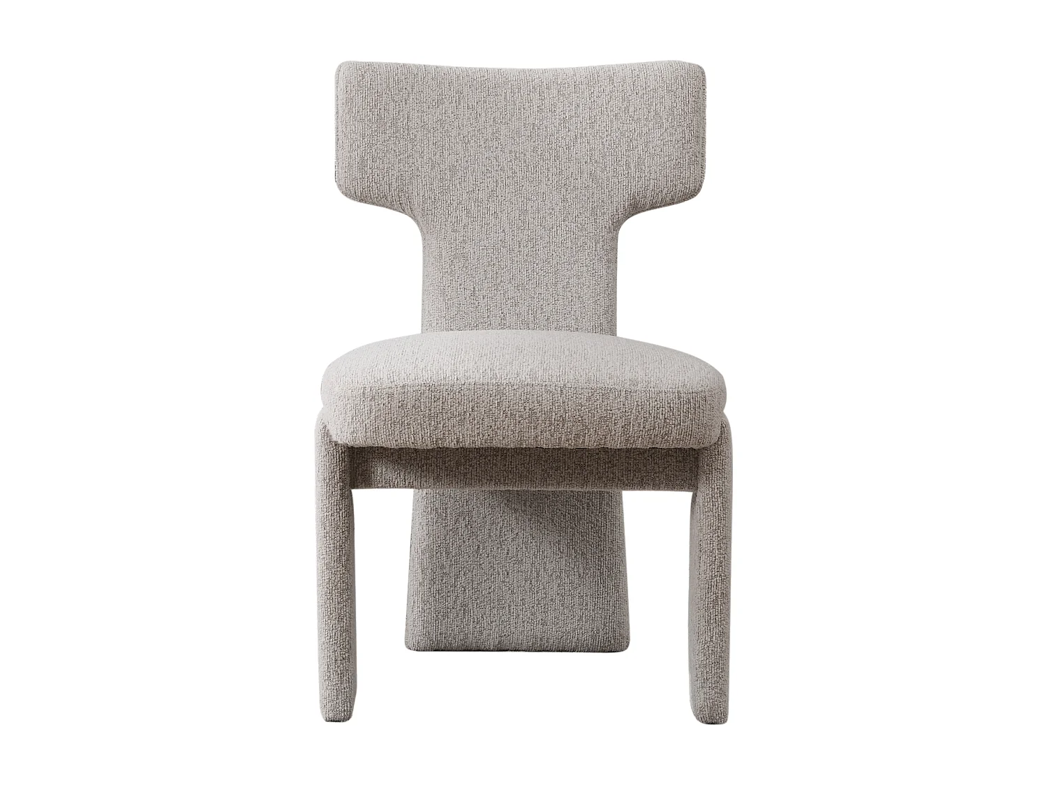Lot de 2 chaises en chenille avec pieds en hévéa - Beige