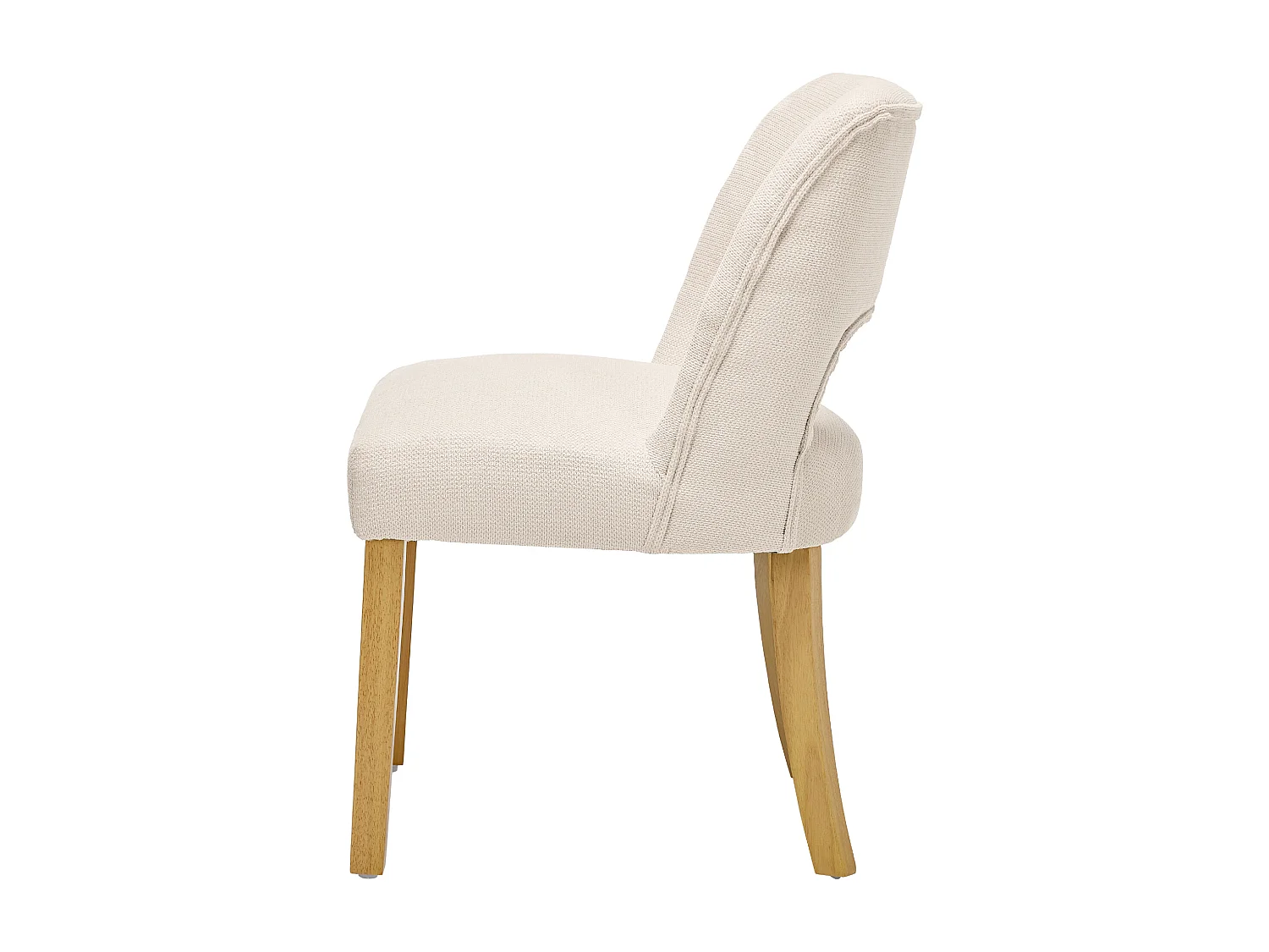 Set van 2 moderne eetkamerstoelen - Comfortabel en ademend - Linnen stof - Poten van massief hout - Beige