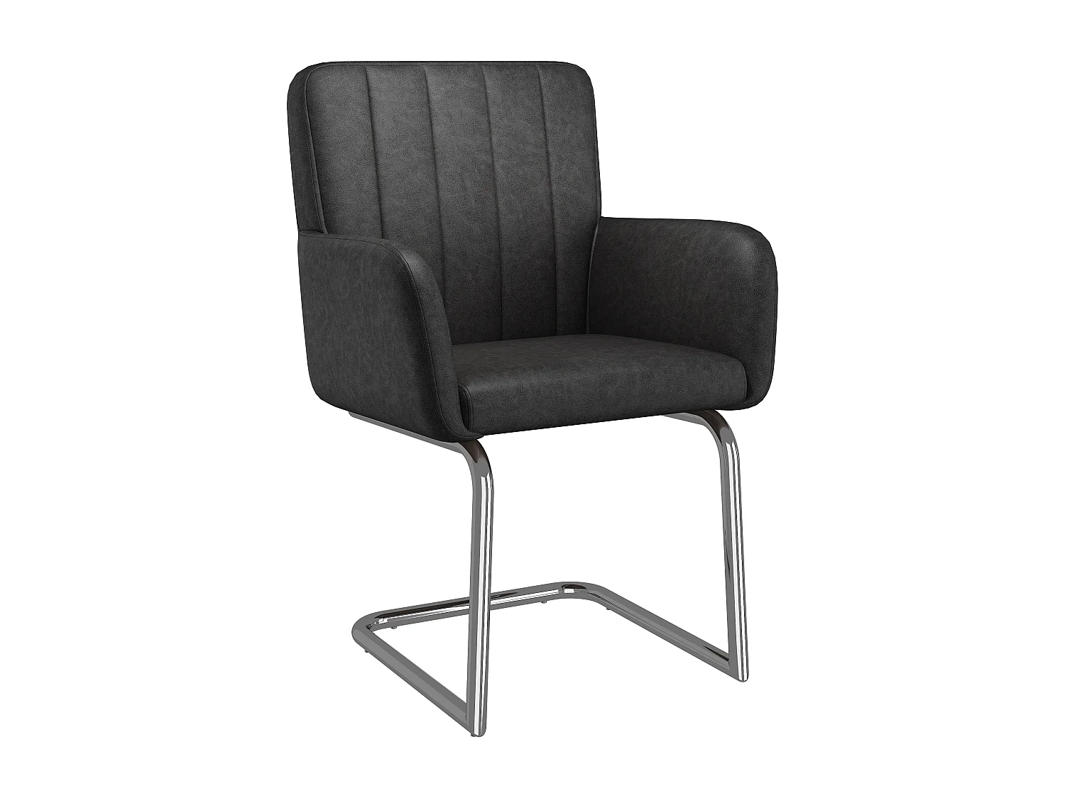 Lot de 2 chaises de salle à manger - 56 x 57 x 86 cm - fauteuil rembourré - pieds en métal - cuir PU - noir
