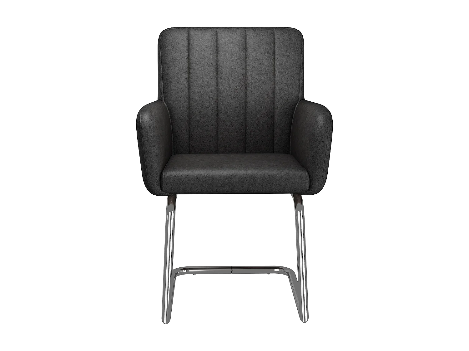 Lot de 2 chaises de salle à manger - 56 x 57 x 86 cm - fauteuil rembourré - pieds en métal - cuir PU - noir