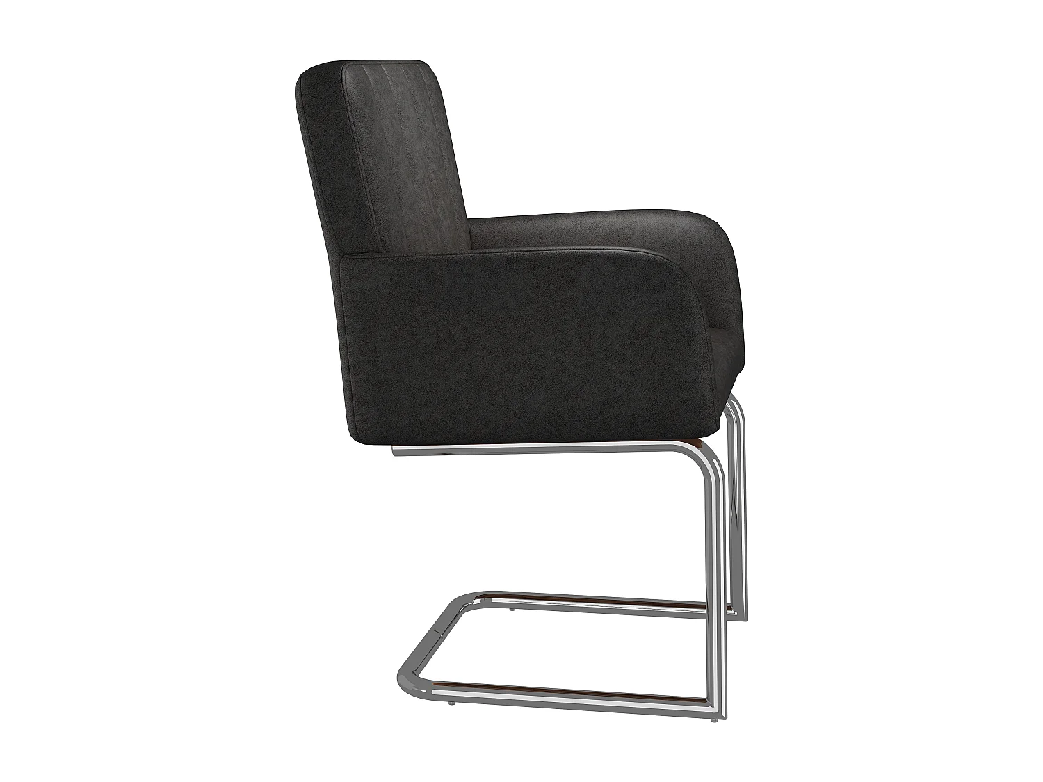 Lot de 4 chaises de salle à manger - 56 x 57 x 86 cm - fauteuil rembourré - pieds en métal - cuir PU - noir