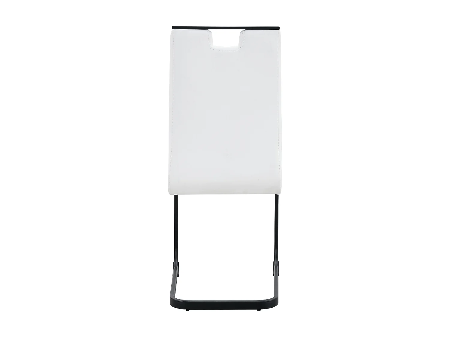 Lot de 2 Chaises blanche en simili cuir PU et cadre en métal noir