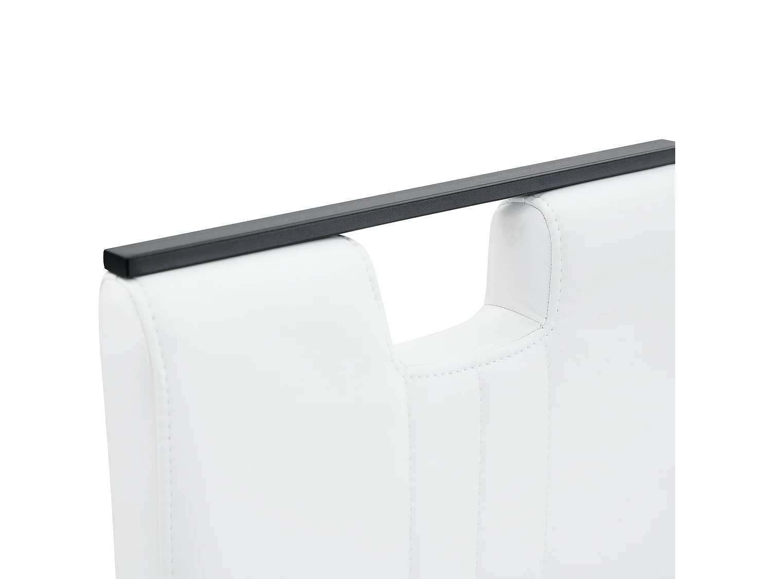 Lot de 2 Chaises blanche en simili cuir PU et cadre en métal noir