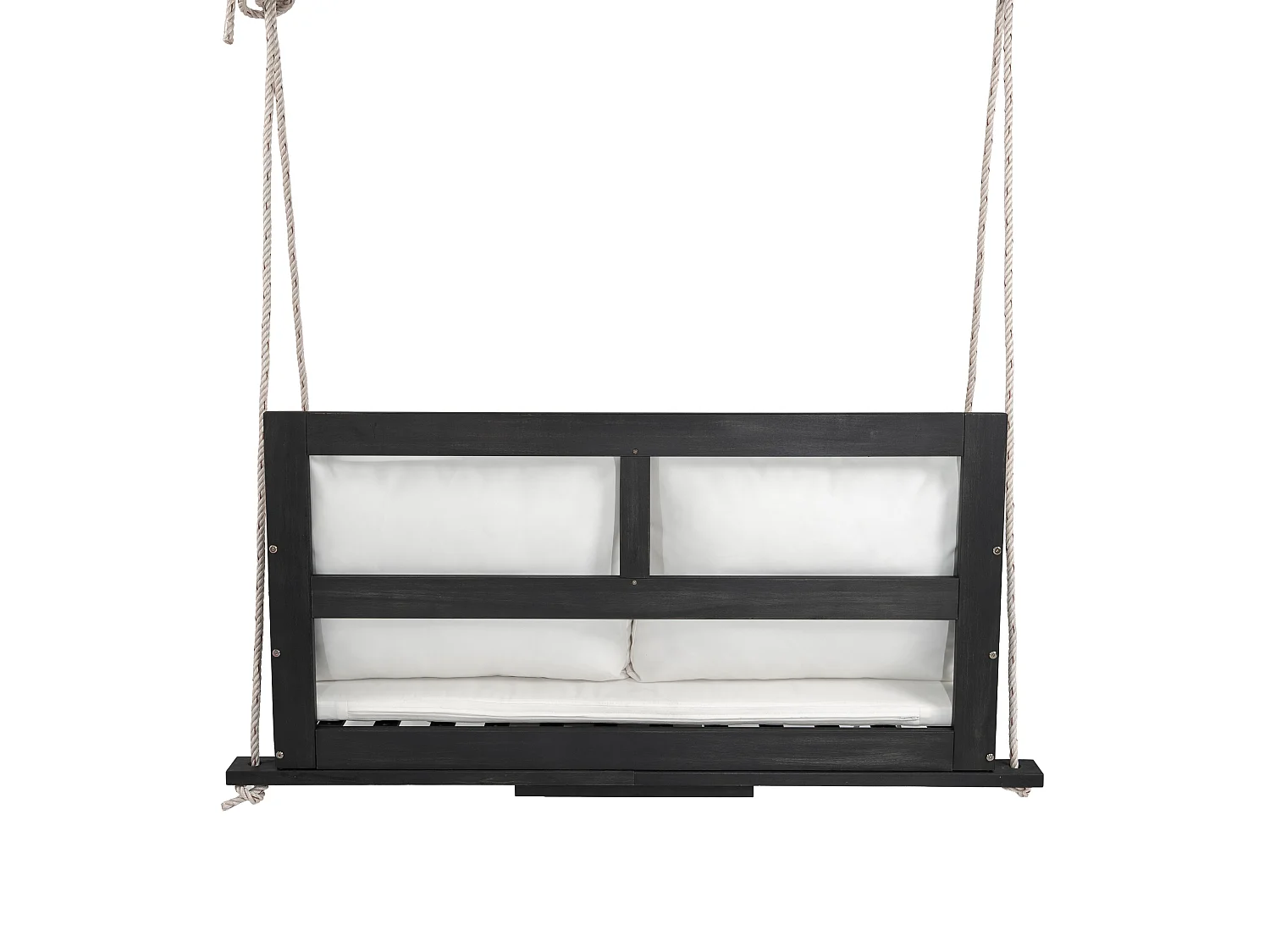 Gartenschaukel, Doppel-Hängesessel - abnehmbares und waschbares Sitzkissen - Akazienholz - Schwarz