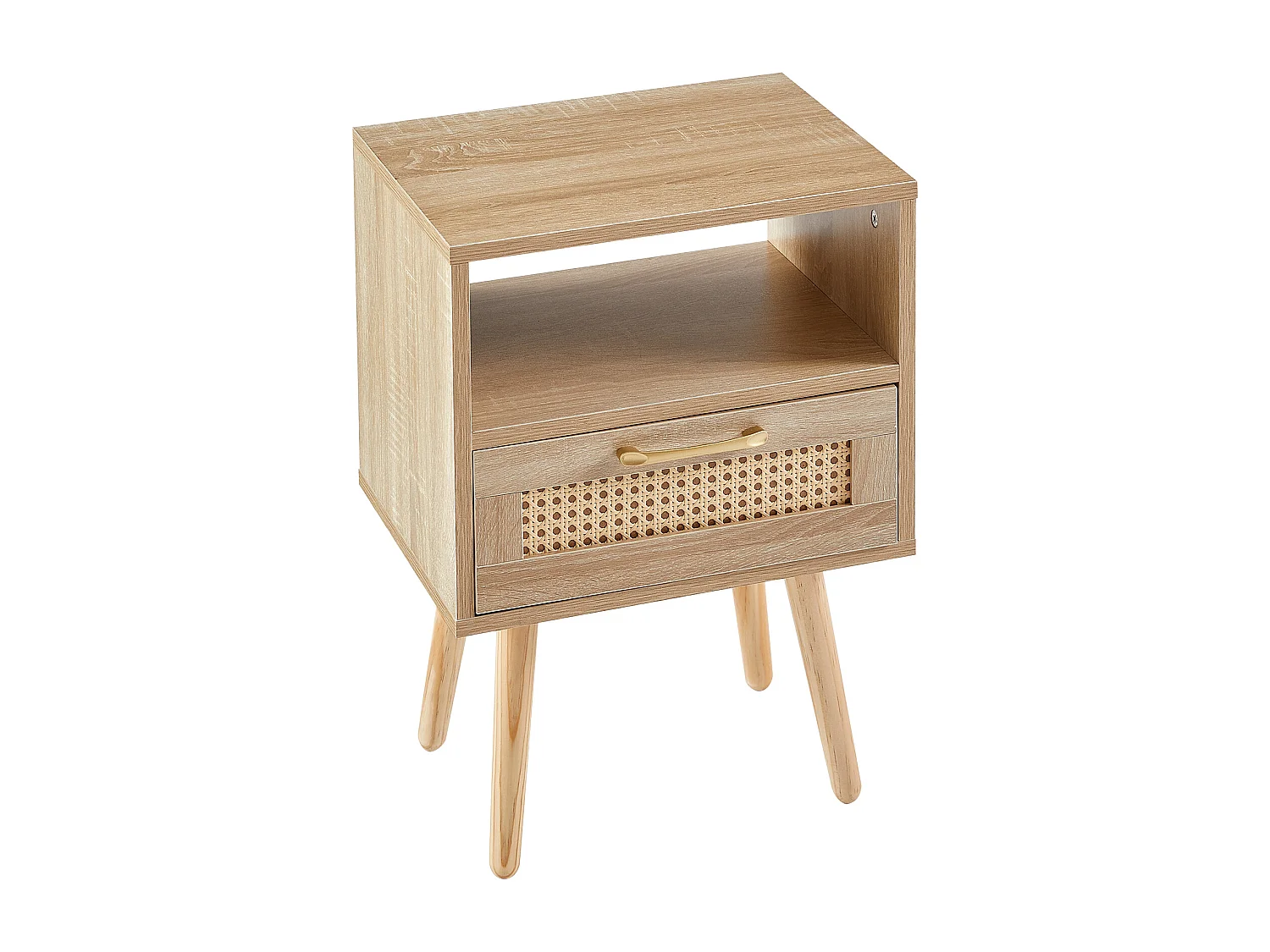 Table de chevet naturelle clair avec tiroir 40x30x56 cm
