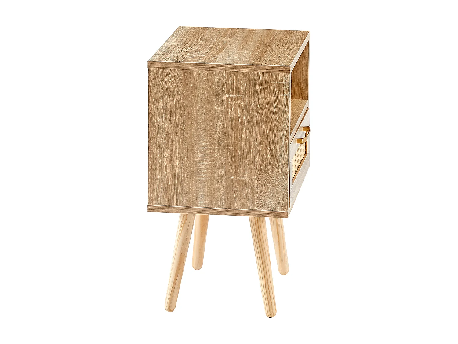 Table de chevet naturelle clair avec tiroir 40x30x56 cm