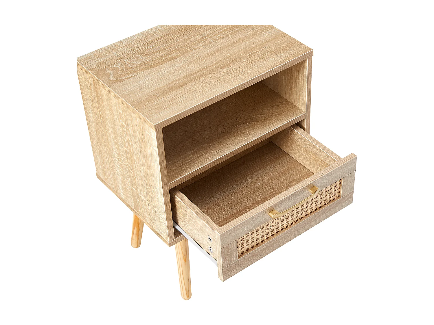 Table de chevet naturelle clair avec tiroir 40x30x56 cm