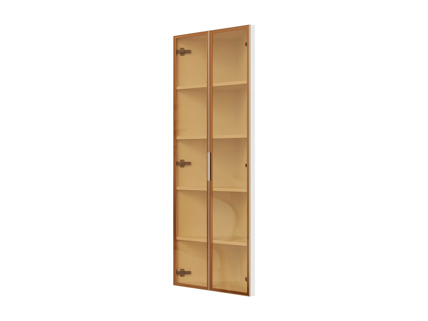Hoek-LED-vitrine, 62x35x160 cm, wit glas met 2 deuren