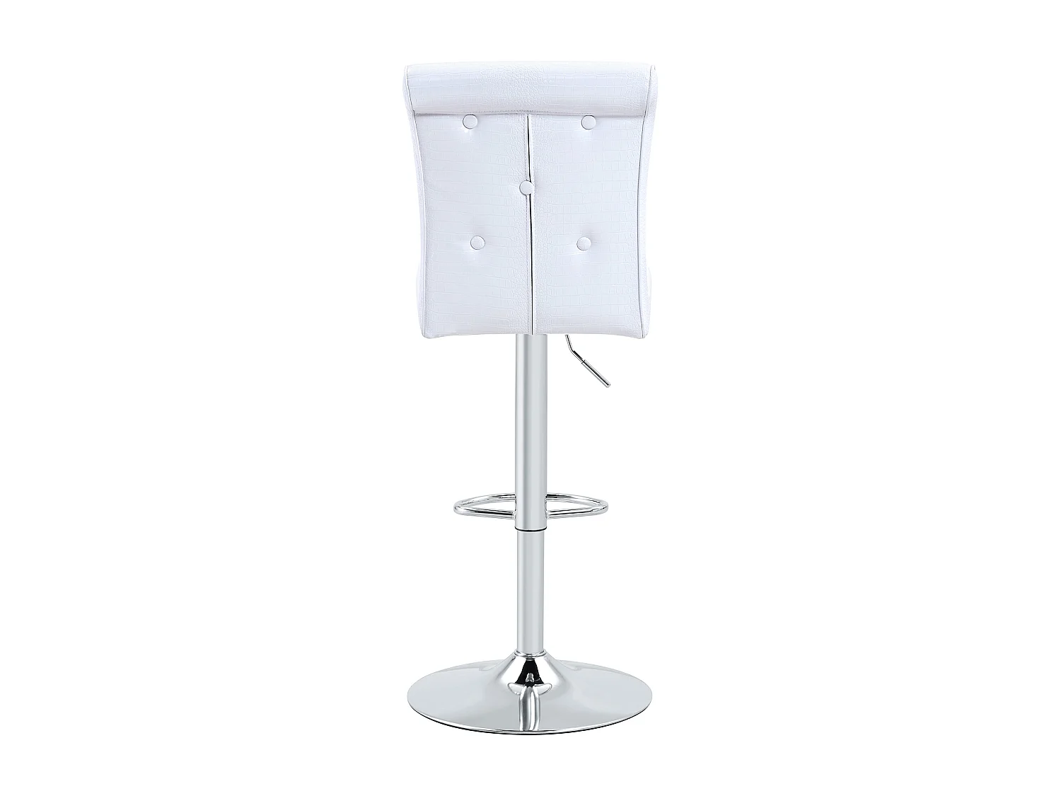 Lot de 2 chaises de bar réglables pivotantes effet crocodile - PVC blanc, pieds argentés