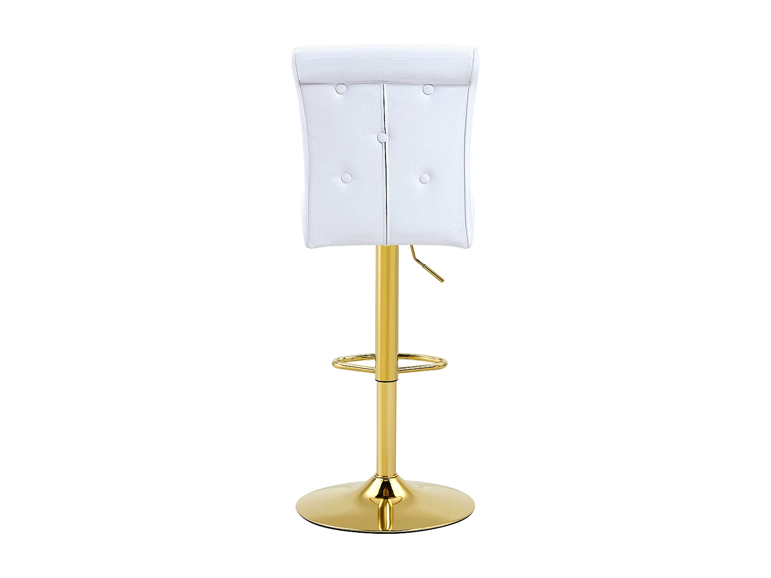 Lot de 2 chaises de bar réglables pivotantes effet crocodile - PVC blanc