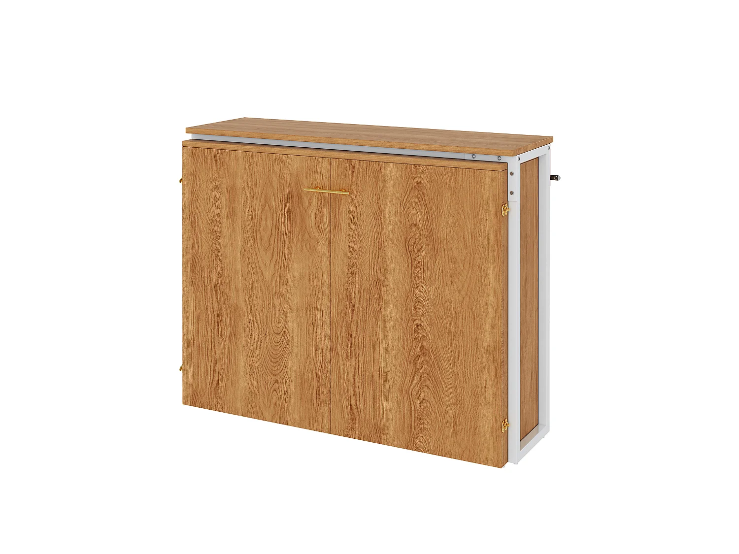 Lit pliant 90x200 cm – Avec bureau pivotant – Naturel