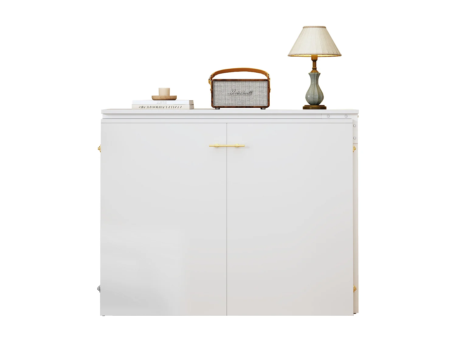 Lit pliant 90x200 cm – Avec bureau pivotant – Blanc