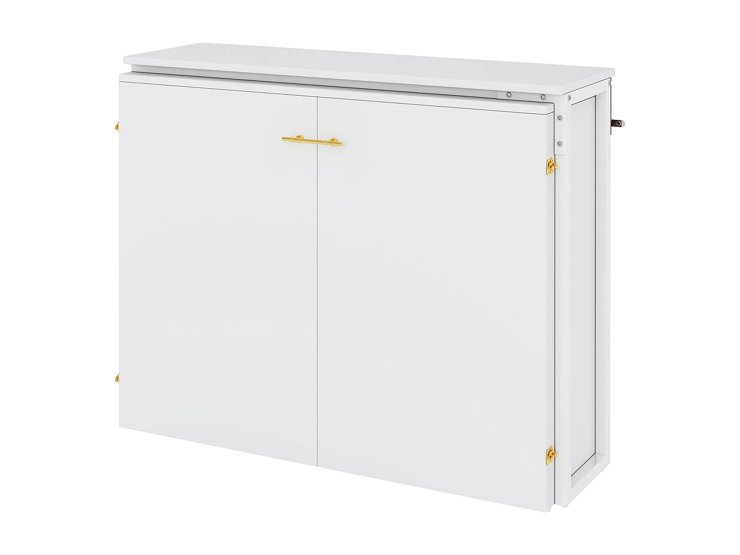 Lit pliant 90x200 cm – Avec bureau pivotant – Blanc