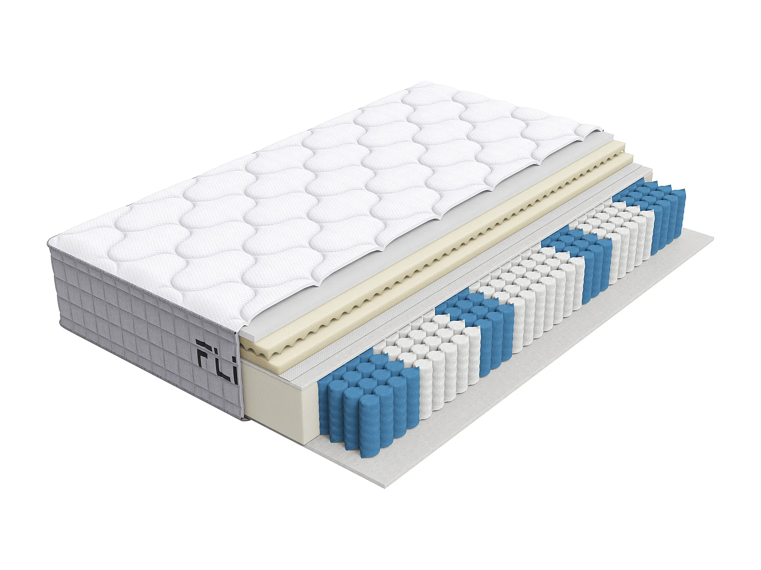 Matelas ergonomique à ressorts 7 zones - 90 x 200 cm - 25 cm de hauteur - mousse + ressort - blanc