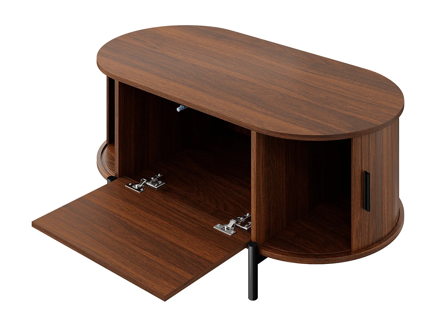 3-delige woonkamerset in rotanlook - salontafel + tv-meubel + dressoir - met deuren en lades - MDF - bruin