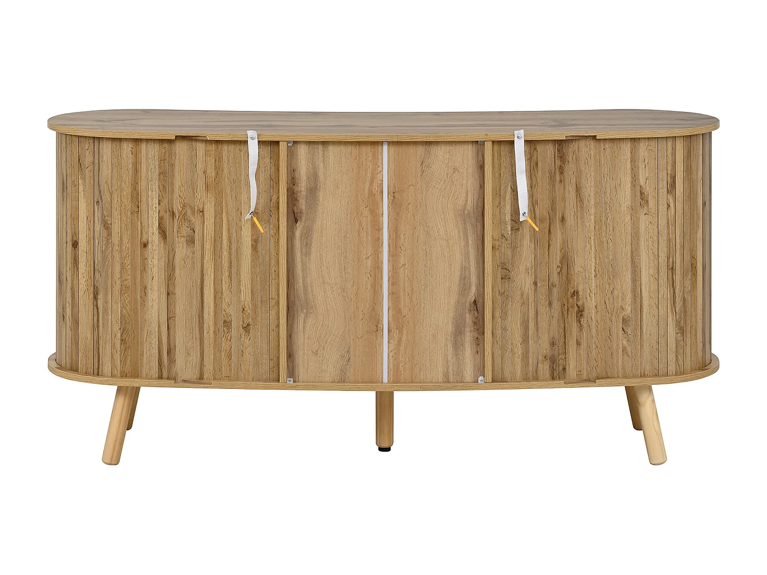 3-delige woonkamerset - salontafel + tv-meubel + dressoir - met deuren en lades - MDF - naturel