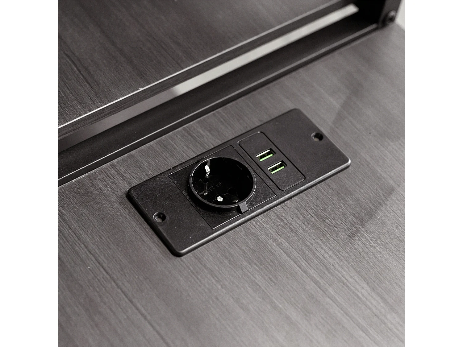 Lit mezzanine 140x200 - avec prise électrique - avec échelle de sécurité - Noir (matelas non inclus)