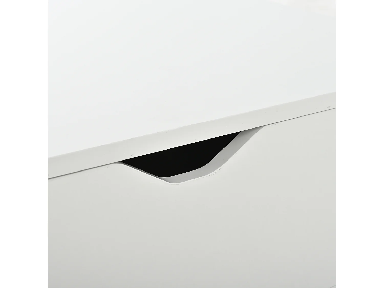 Table basse relevable laquée brillante avec rangement - Blanc 80 x 75 x 40 cm
