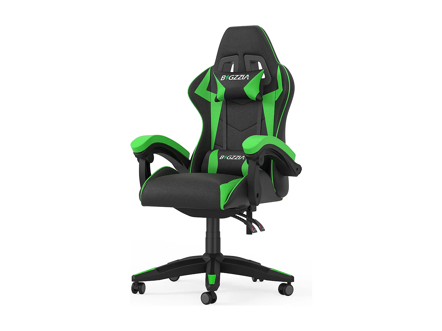 Fauteuil de gaming inclinable à dossier haut en cuir PU, avec appui-tête et soutien lombaire