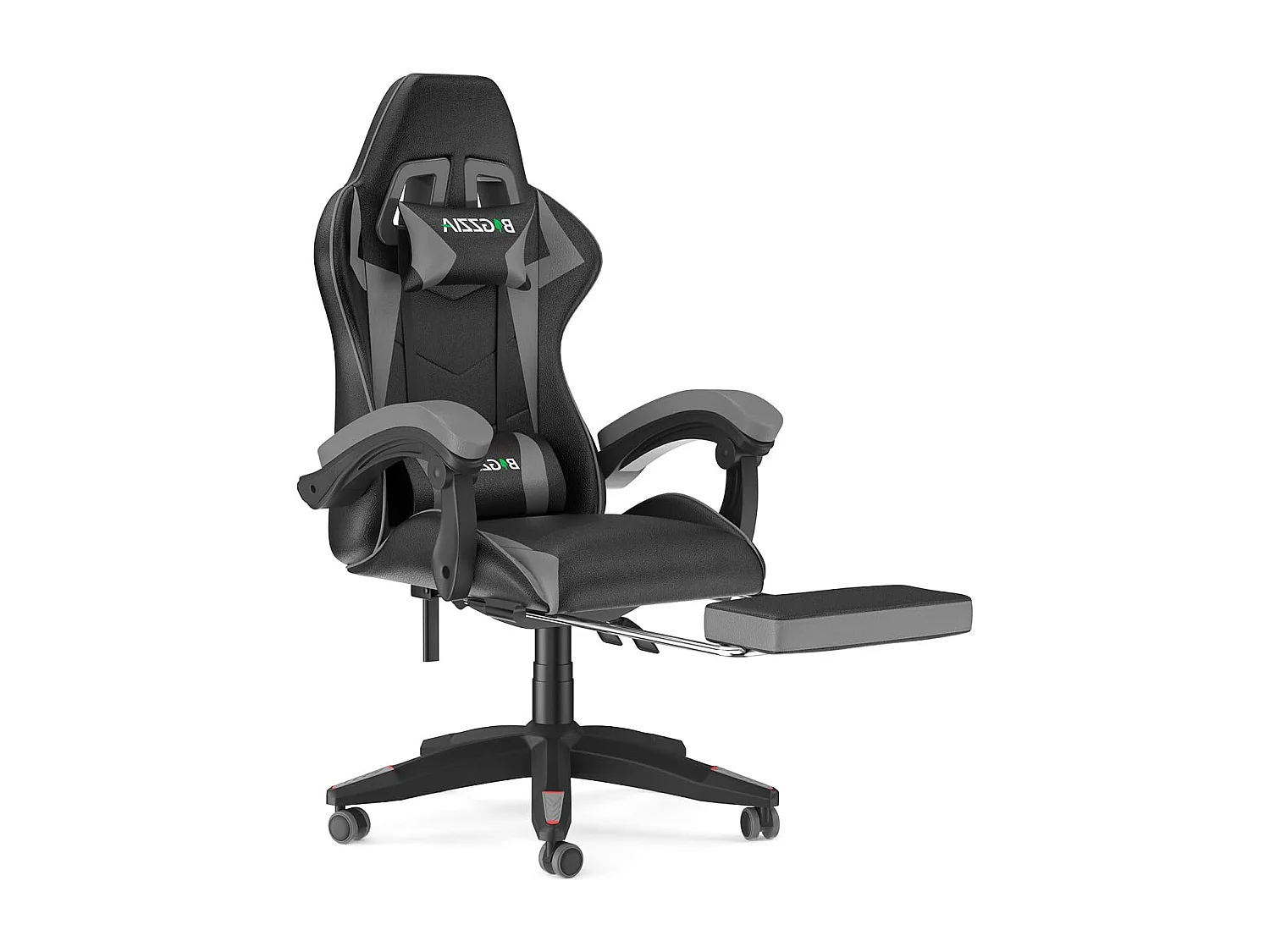 Rattantree Fauteuil de gaming réglable en hauteur avec repose-pieds et coussin lombaire