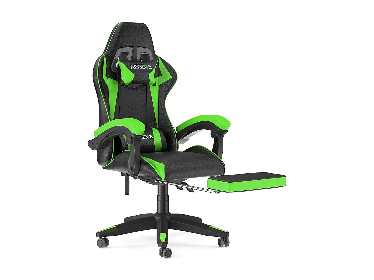Rattantree Fauteuil de gaming réglable en hauteur avec repose-pieds et coussin lombaire