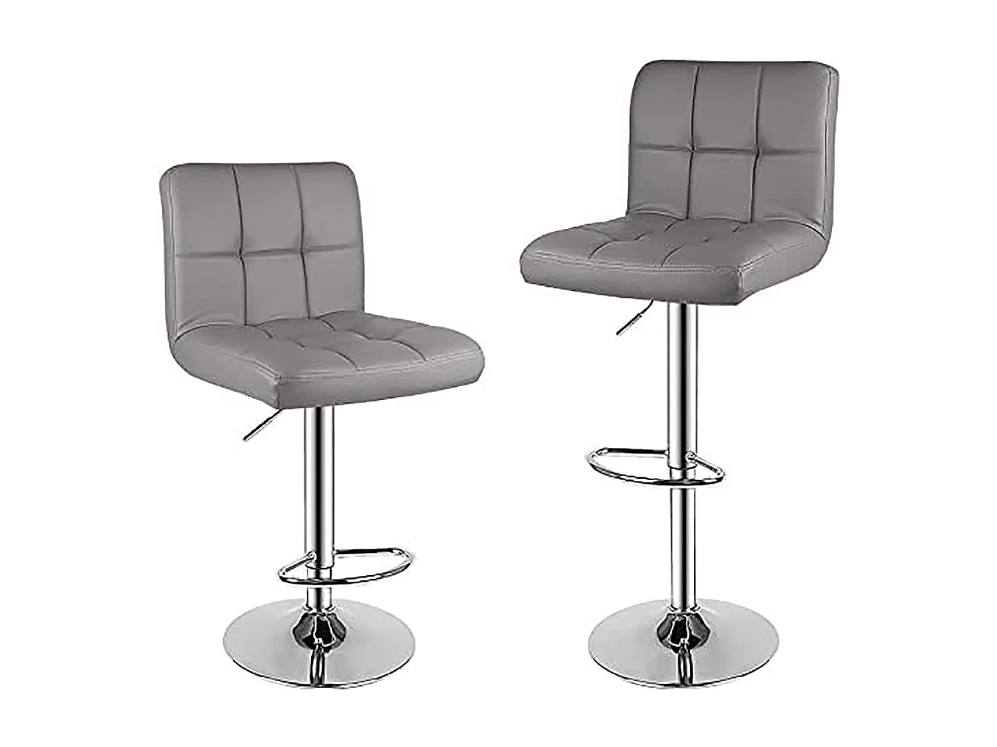 Lot de 2 tabourets de bar — pivotants à 360°, rembourrés, à hauteur réglable