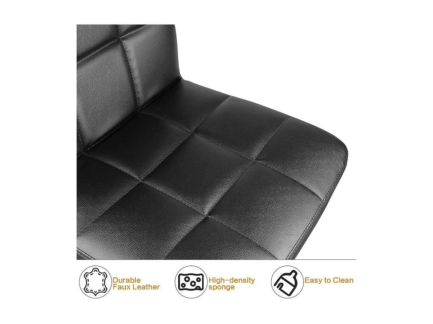 Lot de 2 tabourets de bar — pivotants à 360°, rembourrés, à hauteur réglable