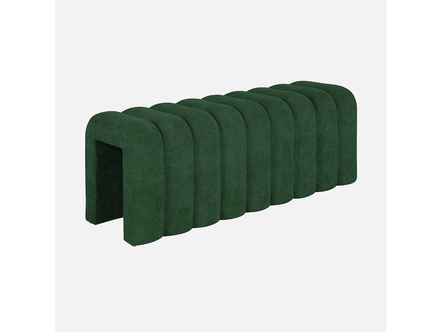 Panca, fine letto contemporaneo tessuto, verde scuro