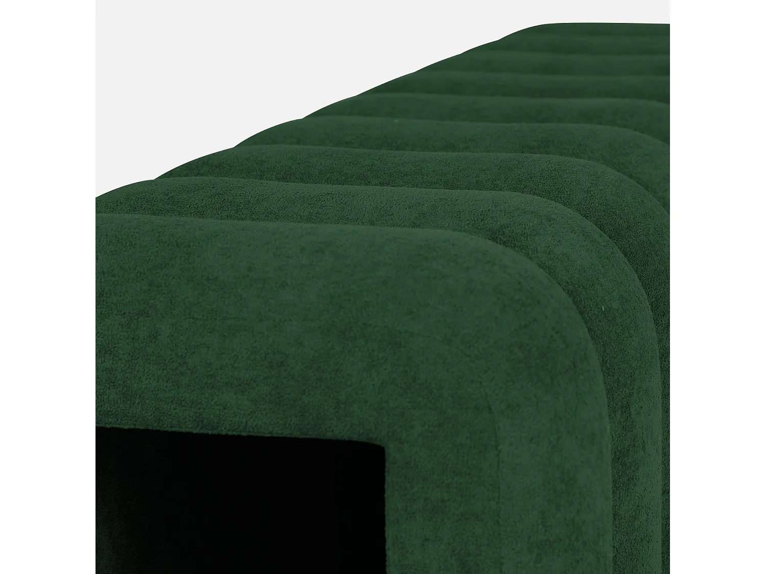 Panca, fine letto contemporaneo tessuto, verde scuro