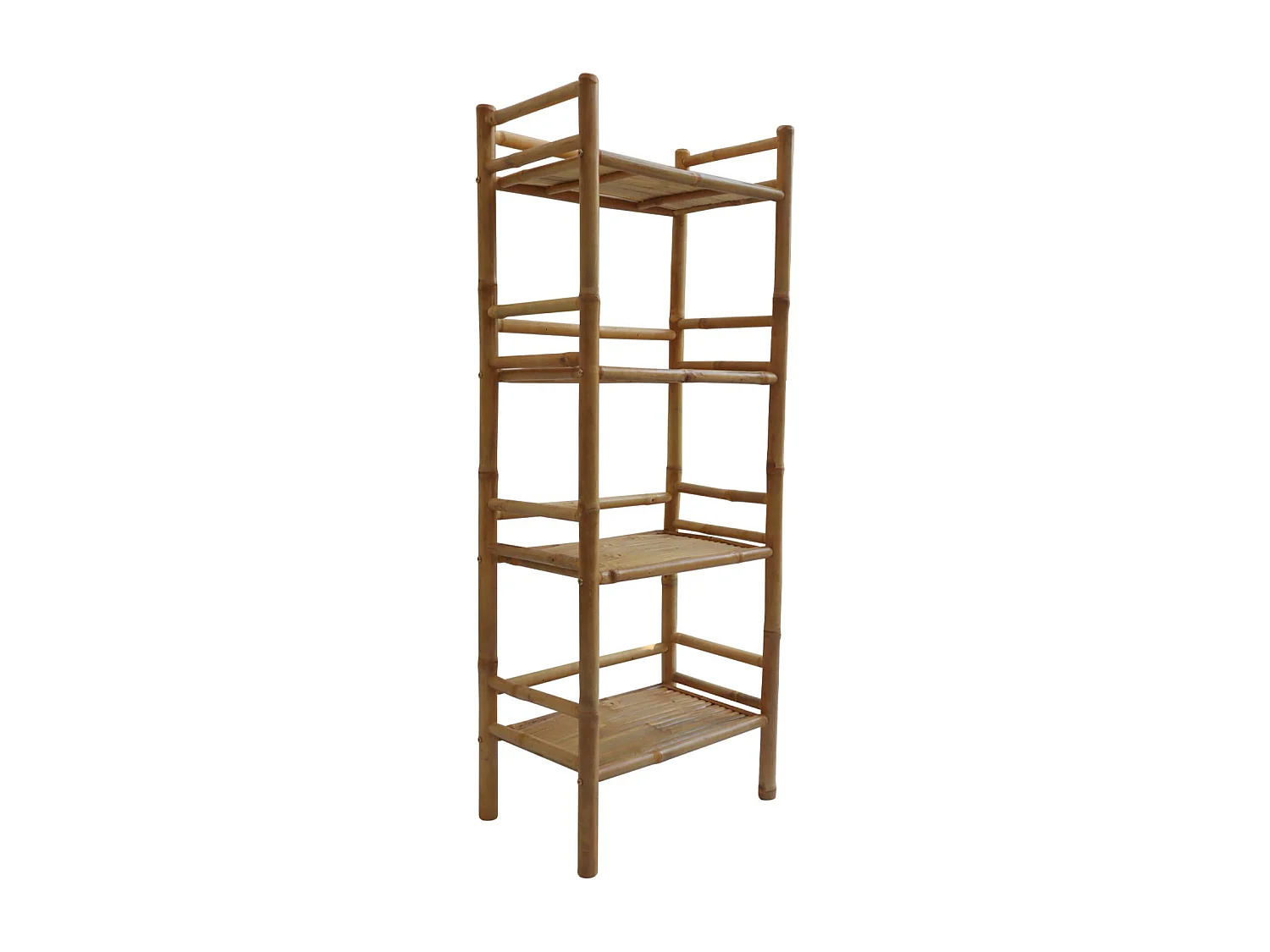 Libreria in bambù a 4 livelli, 144cm, marrone naturale