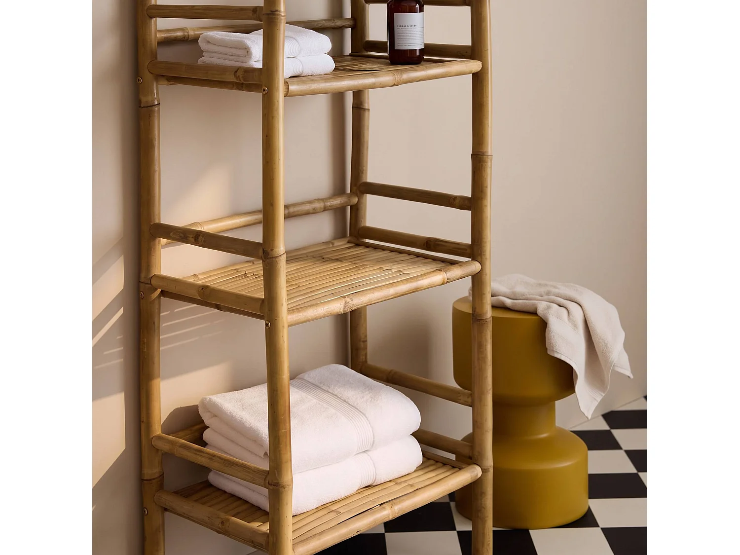 Libreria in bambù a 4 livelli, 144cm Marrone naturale - 54x32x144 cm