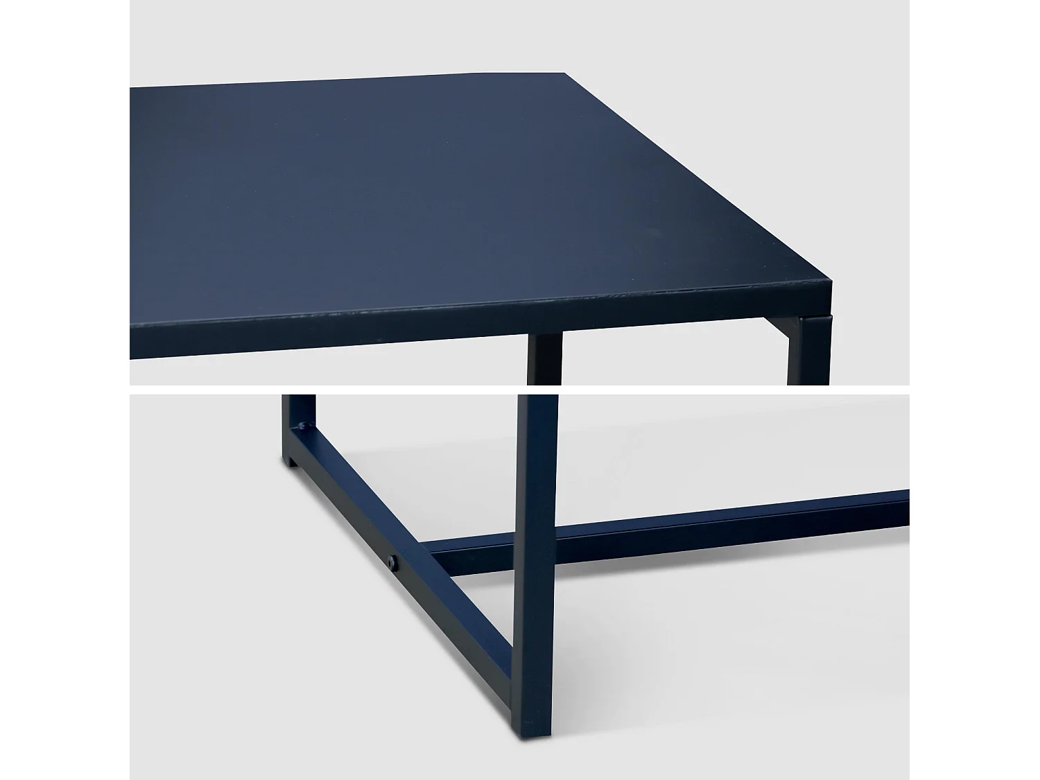 Table basse métal noir 100x50x36cm - Industrielle - pieds en métal. design