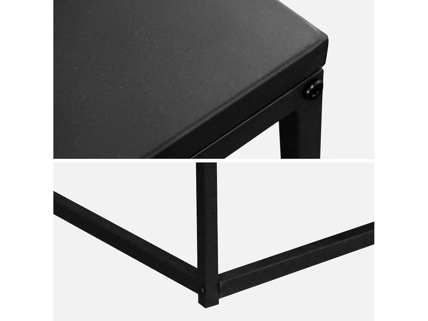 Table basse. Industrielle. structure métal noir. L 80 x l 80 x H 36cm