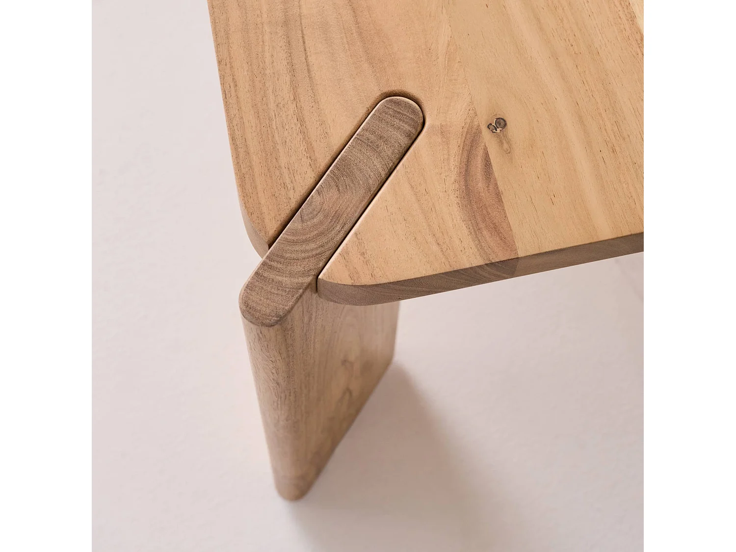 Table basse exotique carrée bois massif 80cm naturel - Reva