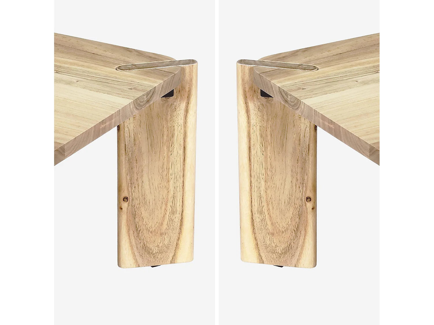 Table basse exotique carrée bois massif 80cm naturel - Reva